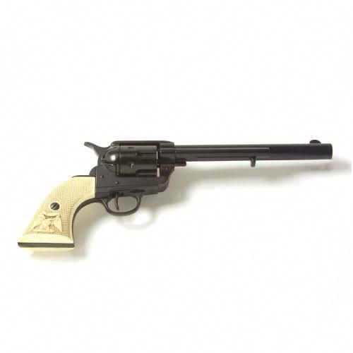 (image for) M1873 Black / Blued Finish Replica Revolver with White Grips