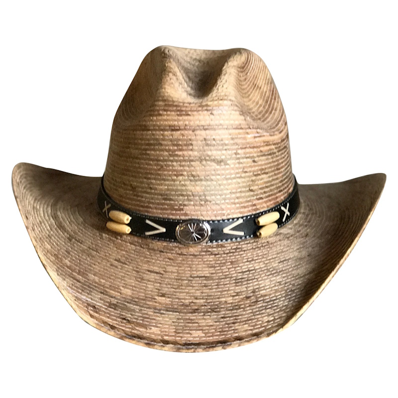 (image for) Palm Leaf Straw 2-Tone Pinch Western Cowboy Hat