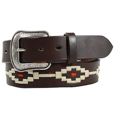 (image for) 1 1/2'' Leather Belt with Stitch Pattern