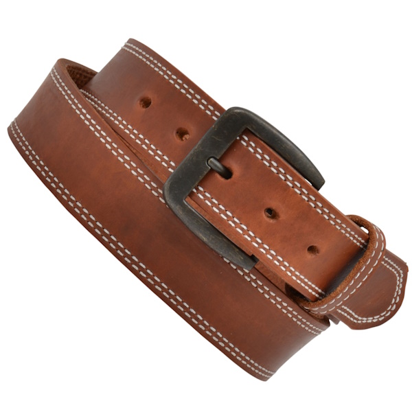 (image for) 1 1/2" Harness Leather Double Stitch Belt