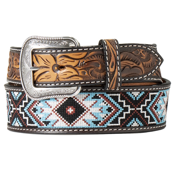 (image for) 1 1/2" Western Tooled Embroidered Belt