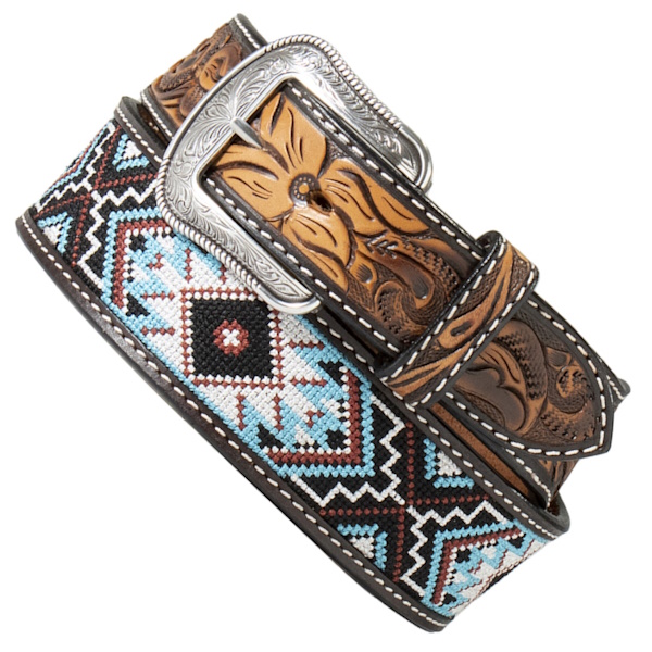 (image for) 1 1/2" Western Tooled Embroidered Belt