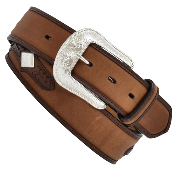 (image for) 1 1/2" Distressed Leather Diamond Concho belt