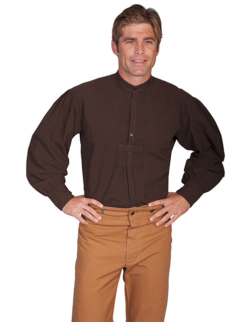 (image for) Western Shirt with Puff Sleeves and Band Collar