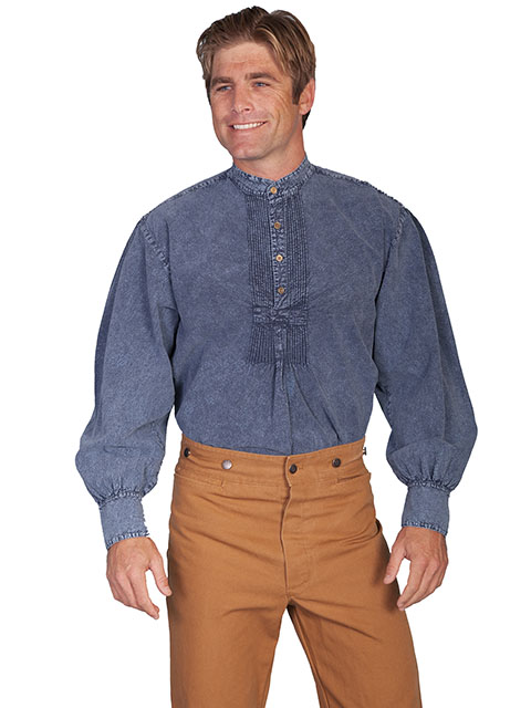 (image for) Western Shirt with Puff Sleeves and Band Collar