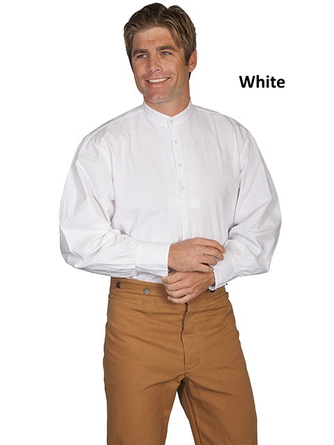 (image for) Western Shirt with Puff Sleeves and Band Collar