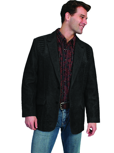 (image for) Lambskin blazer with caiman inlay