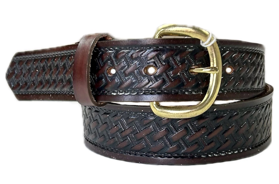 (image for) Western Leather Belt Basket Weave Design