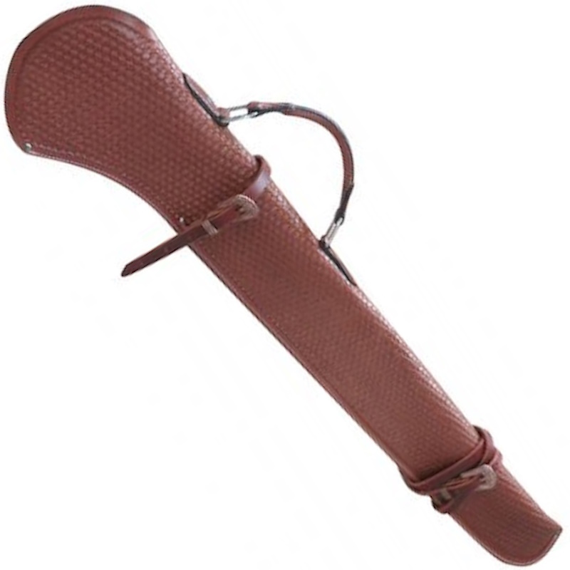 (image for) Basketweave Tooled Rifle Scabbard with Copper Buckles