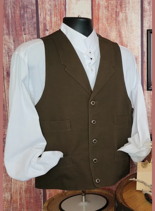 (image for) Frontier Cotton Canvas Vest Notched Lapels Welt Pockets