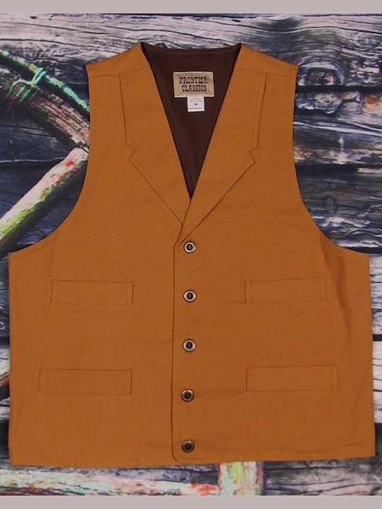 (image for) Frontier Cotton Canvas Vest Notched Lapels Welt Pockets