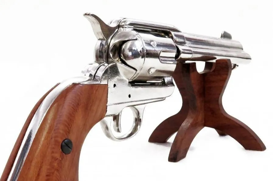 (image for) Nickel Finish M1873 Old West Replica Revolver