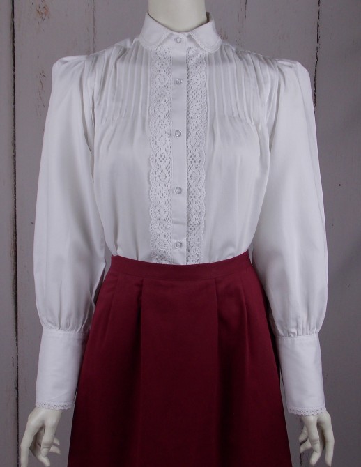 (image for) Ladies Open Range Lace Front Cotton Blouse