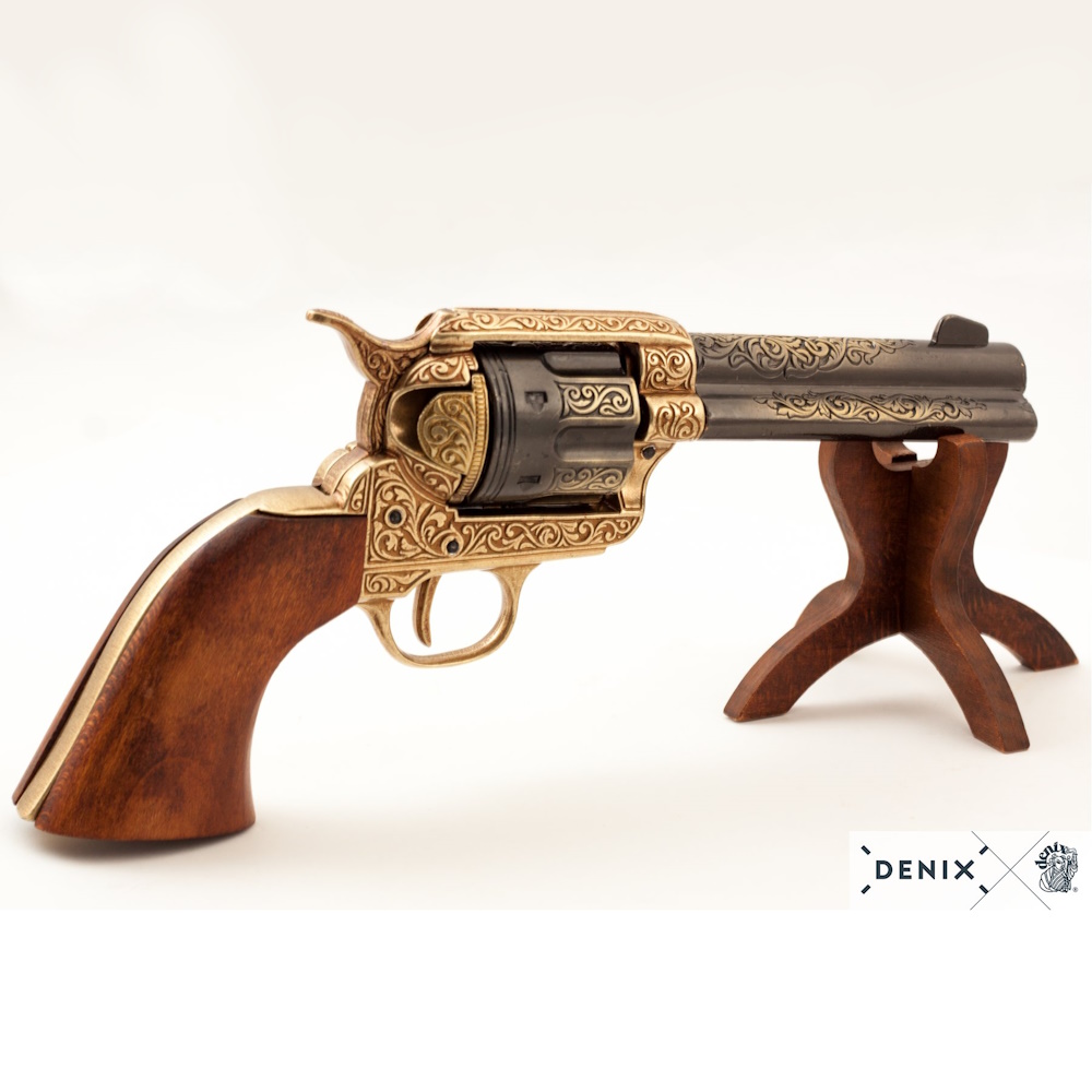 (image for) 1873 Peacemaker 4 3/4 Blued & Brass Engraved Revolver