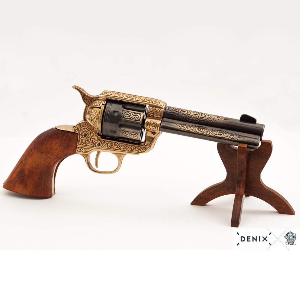 (image for) 1873 Peacemaker 4 3/4 Blued & Brass Engraved Revolver