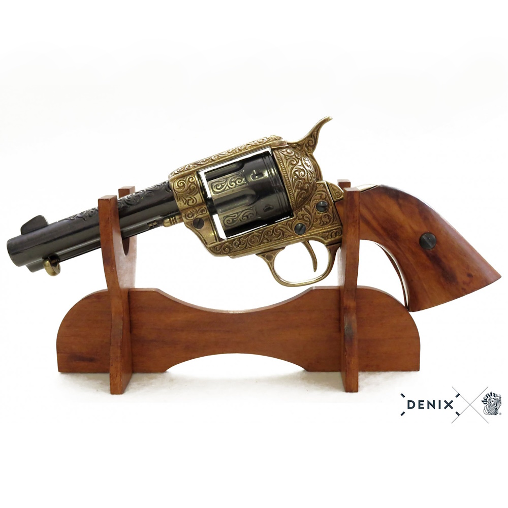 (image for) 1873 Peacemaker 4 3/4 Blued & Brass Engraved Revolver