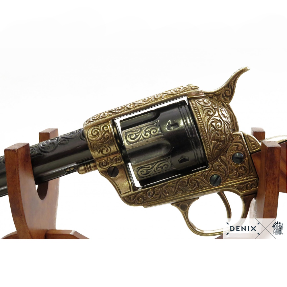 (image for) 1873 Peacemaker 4 3/4 Blued & Brass Engraved Revolver