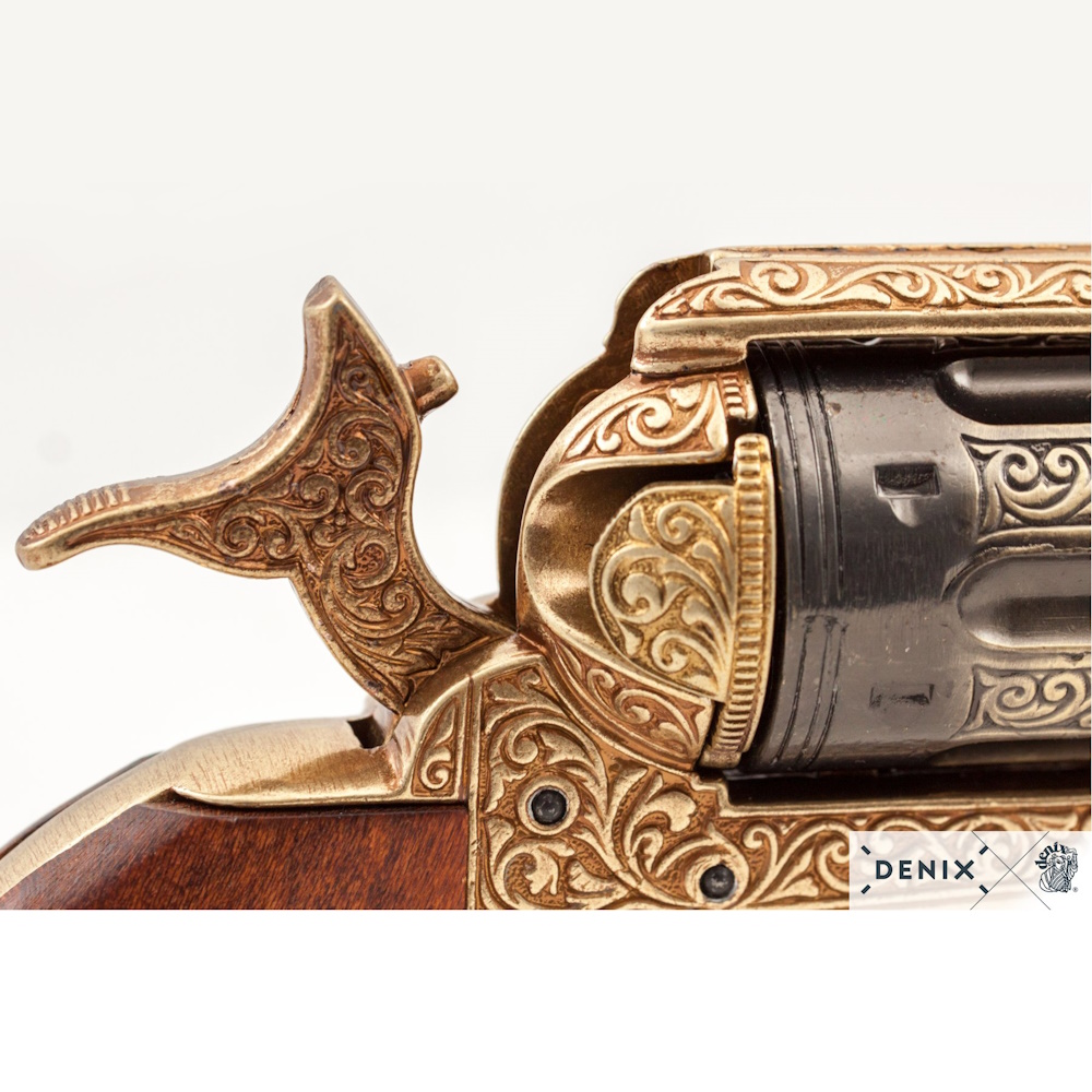 (image for) 1873 Peacemaker 4 3/4 Blued & Brass Engraved Revolver