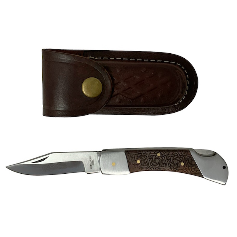 (image for) Elite Rosewood Folding Lock Blade Knife with Sheath