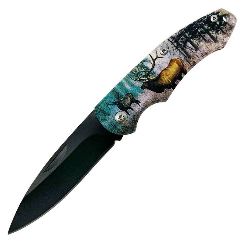 (image for) Forest King Drop Point Stainless Steel Folding Knife