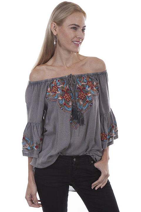 (image for) Off the shoulder embroidered tunic