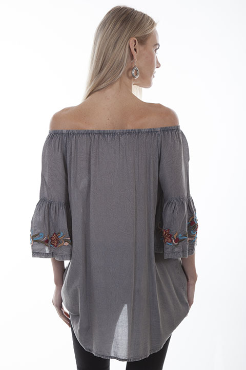 (image for) Off the shoulder embroidered tunic