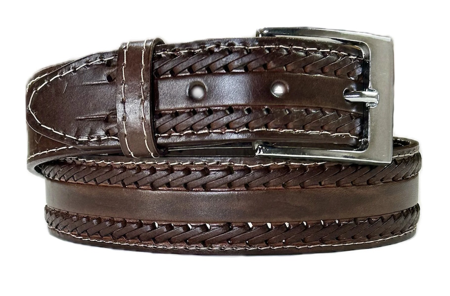 (image for) Western Leather Belt Hand Laced & Tooled