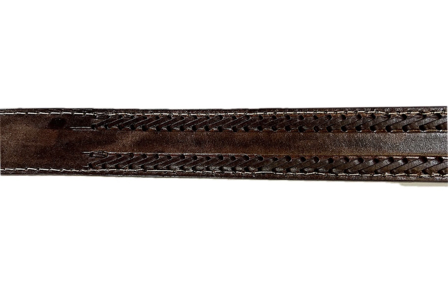 (image for) Western Leather Belt Hand Laced & Tooled