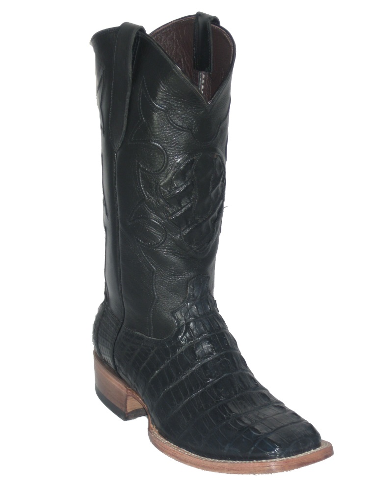 (image for) Black Hornback Alligator Western Boots Texas Square Toe