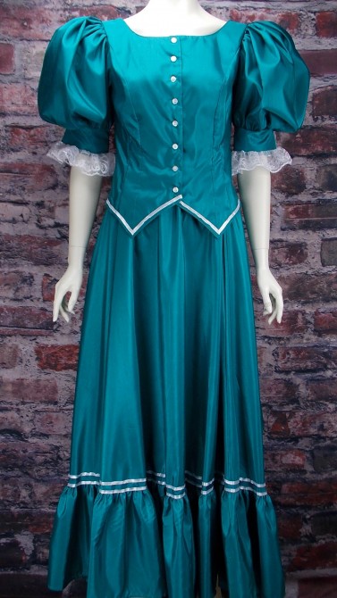 (image for) Ladies Old West Victorian Antique Satin 2 pc. Dress Ensemble