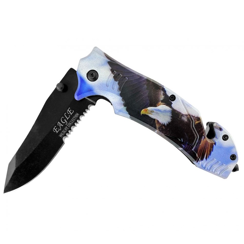 (image for) Snake Eye Tactical Spring Assist Rescue Knife Soaring Eagle