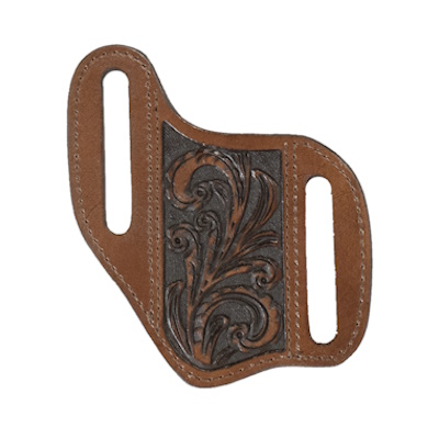 (image for) Knife Sheath Pancake Floral Embossed Leather