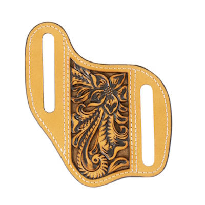 (image for) Leather Knife Sheath Pancake Floral Embossed