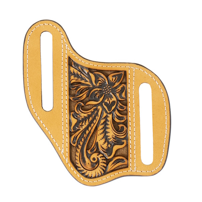 (image for) Leather Knife Sheath Pancake Floral Embossed