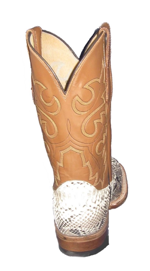 (image for) Natural Python Western Rancher Cowboy Boots with Square Toe