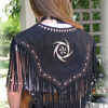 (image for) Ladies Shoulder Poncho with Fringes & Bone Beads