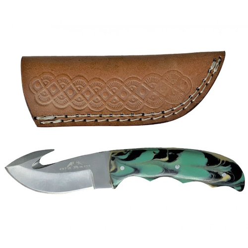 (image for) Old Ram Gut Hook Blade Skinning Knife with Sheath