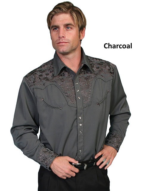 (image for) Poly/rayon blend snap front shirt