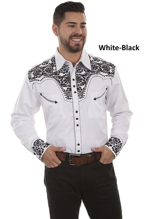 (image for) Western Floral Tooled Embroidery Snap Front Shirt