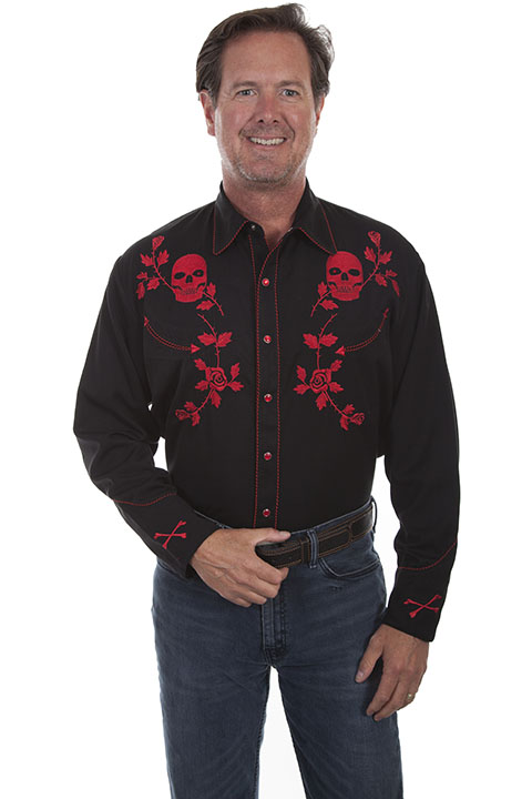 Poly/rayon blend snap front shirt [P-771] : Old Trading Post ...
