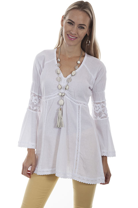 Peruvian cotton top with crochet detailing [PSL-224] : Old Trading Post ...