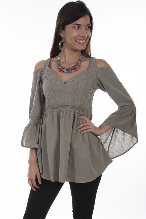 (image for) Empire style cold shoulder tunic