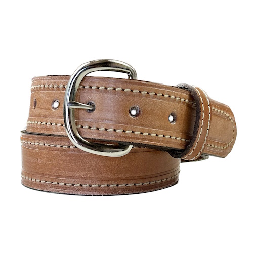 (image for) Western Single Stitch Belt Waxed Saddle Leather