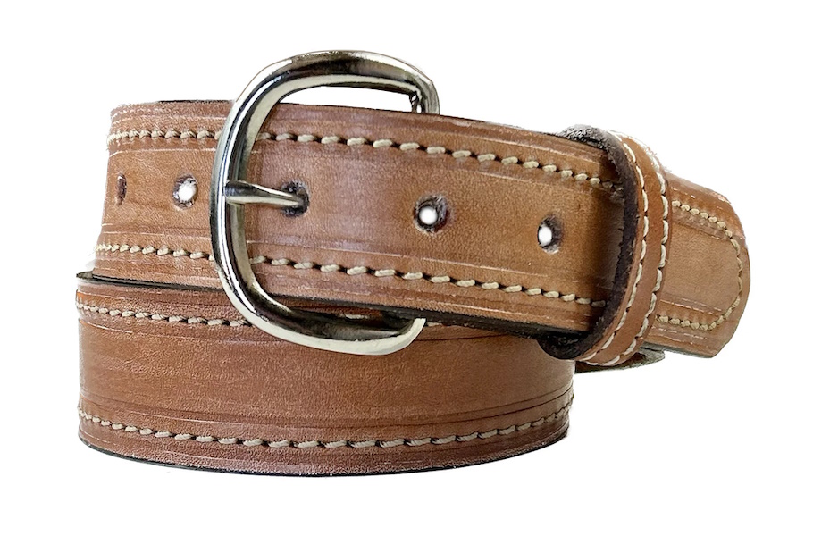 (image for) Western Single Stitch Belt Waxed Saddle Leather