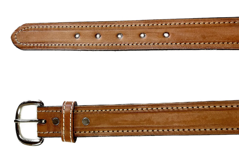 (image for) Western Single Stitch Belt Waxed Saddle Leather