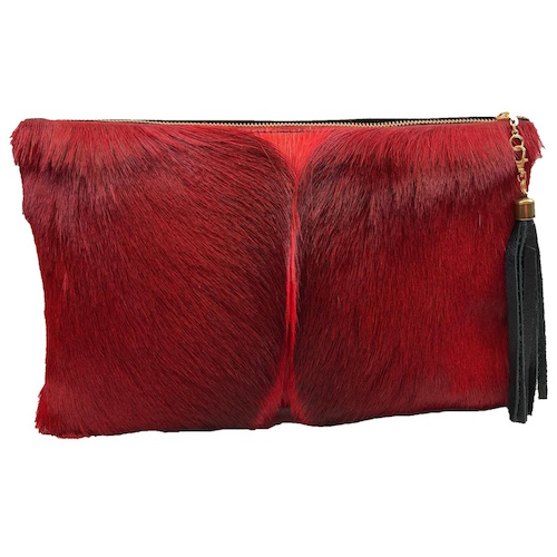 (image for) Springbok & Cowhide Leather Folio Clutch Purse Red