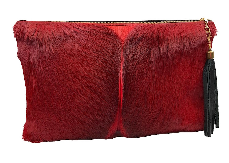 (image for) Springbok & Cowhide Leather Folio Clutch Purse Red