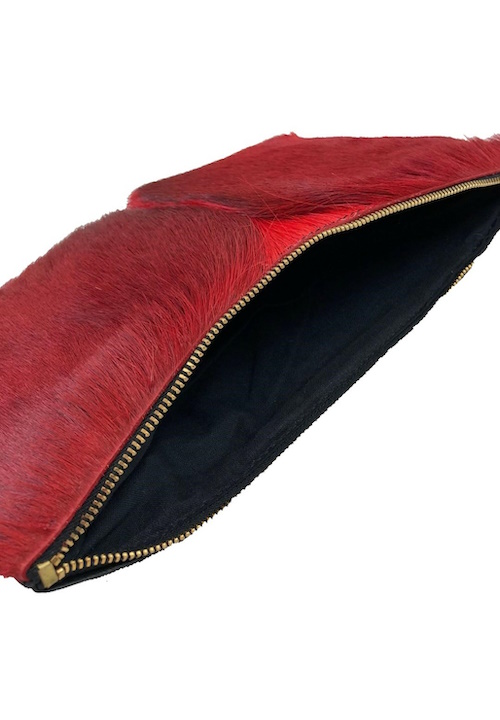 (image for) Springbok & Cowhide Leather Folio Clutch Purse Red