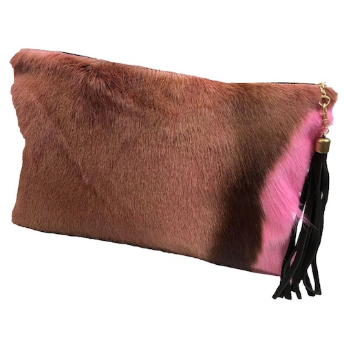 (image for) Springbok & Cowhide Leather Folio Clutch Purse Pink