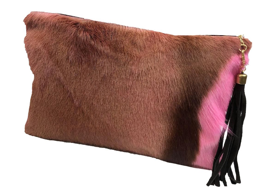 (image for) Springbok & Cowhide Leather Folio Clutch Purse Pink